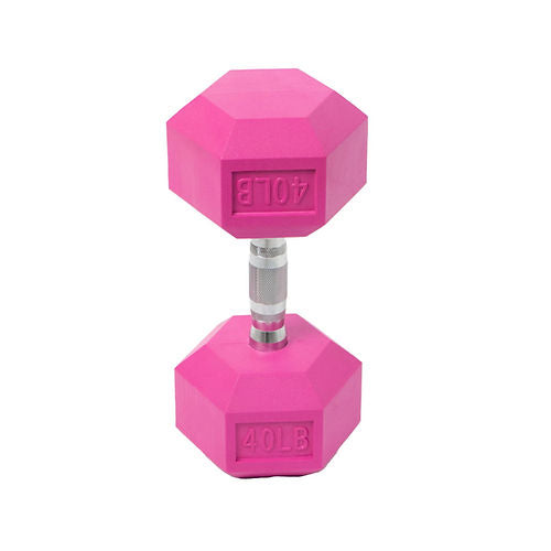 40 lbs Dumbbell - Pink Hexagonal