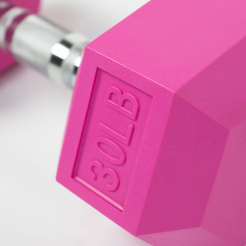 30 lbs Dumbbell - Pink Hexagonal