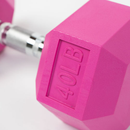 40 lbs Dumbbell - Pink Hexagonal